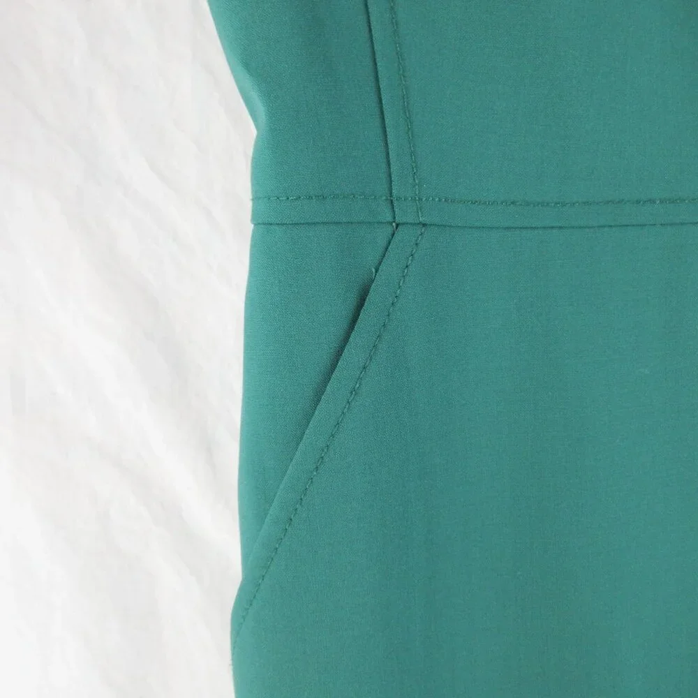J. Crew Resume Dress Size 4 Tall Solid Emerald Green Wool Sheath